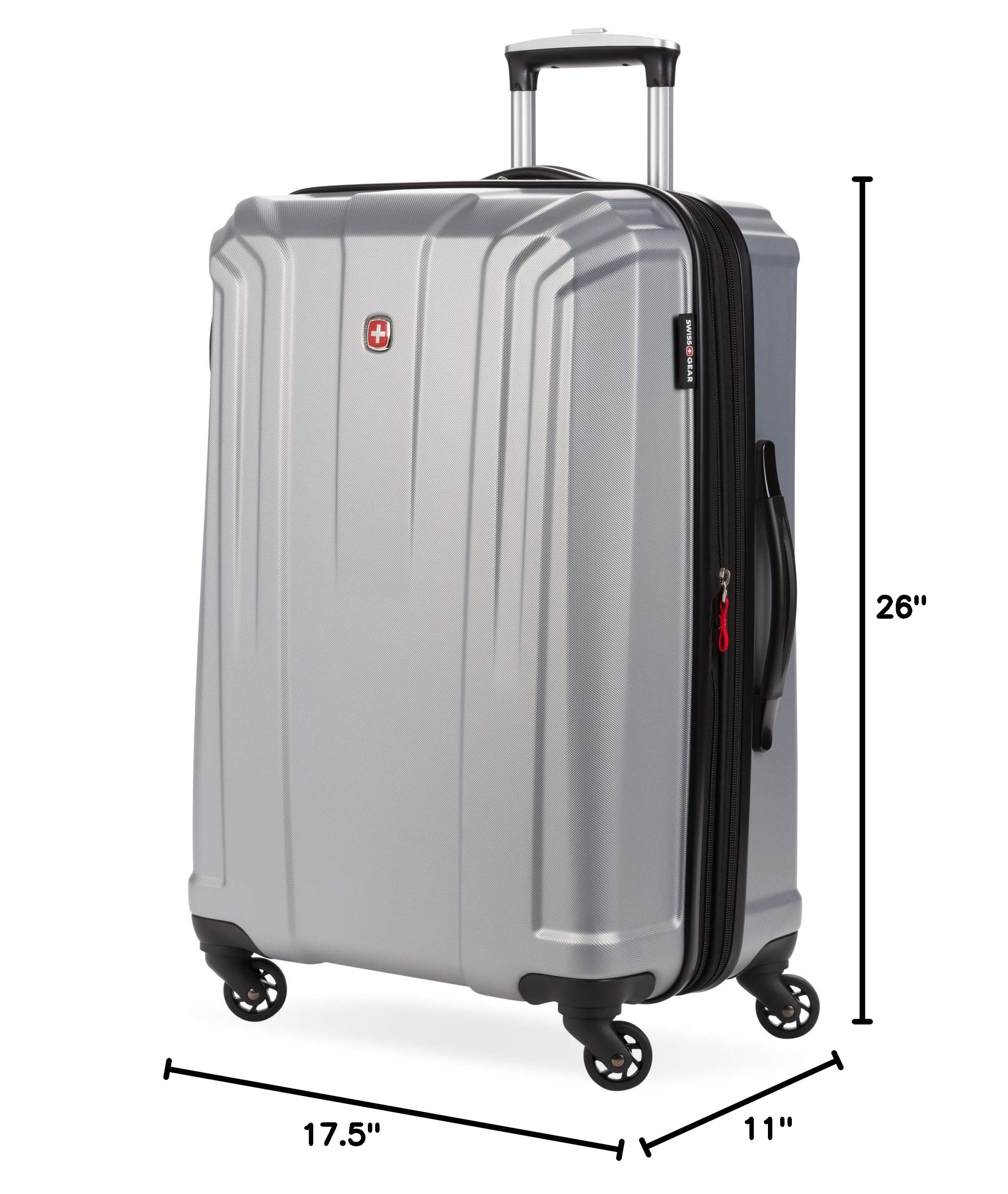 SwissGear 3750 Hardside Luggage with Spinner Wheels, Silver, Checked-Medium 23-Inch - Image 11