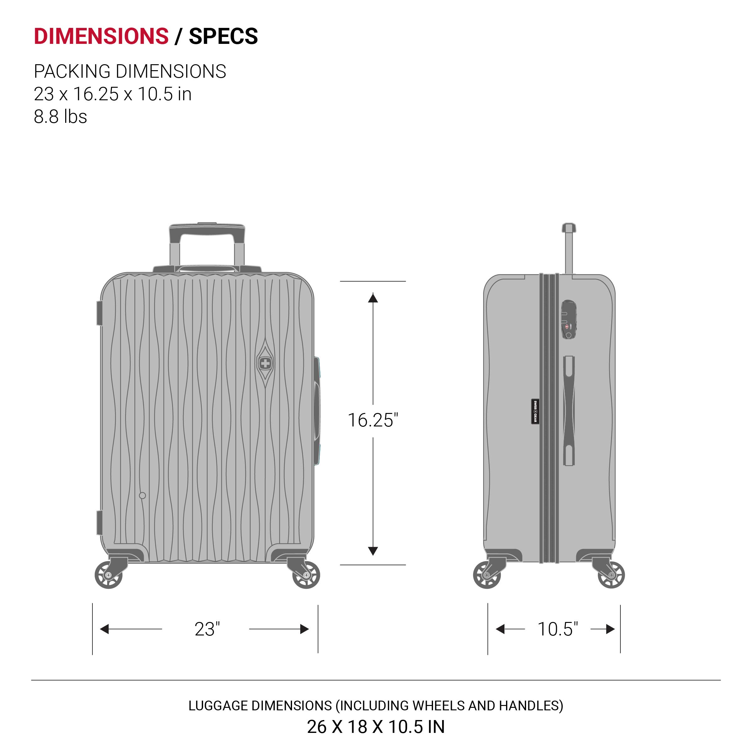 SwissGear 7272 Energie Expandable Hardside Luggage With Spinner Wheels and TSA Lock, Black, Checked-Medium 24-Inch - Image 9
