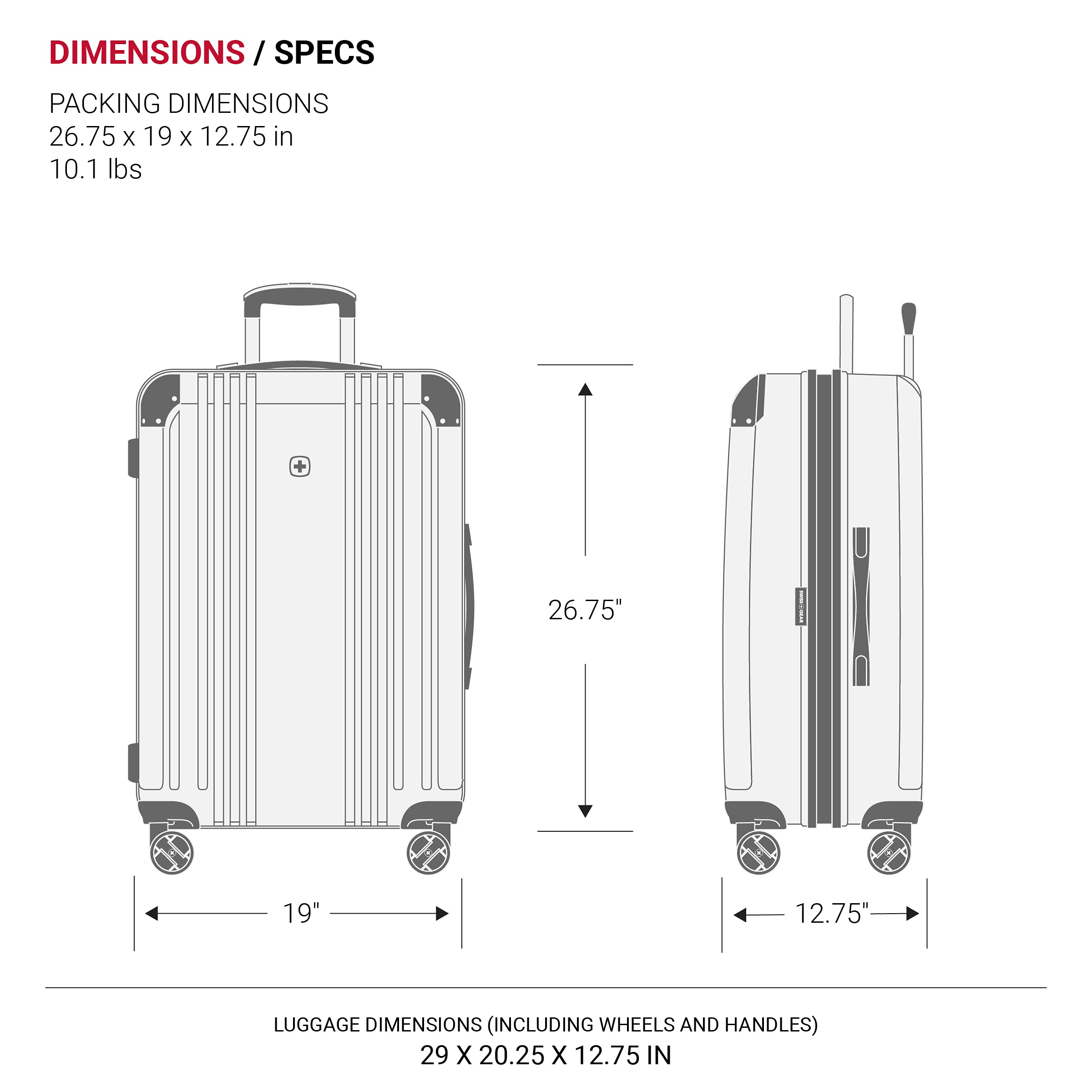 SwissGear 7786 Hardside Expandable Luggage with Spinner Wheels, Black, Checked-Large 27-Inch - Image 6