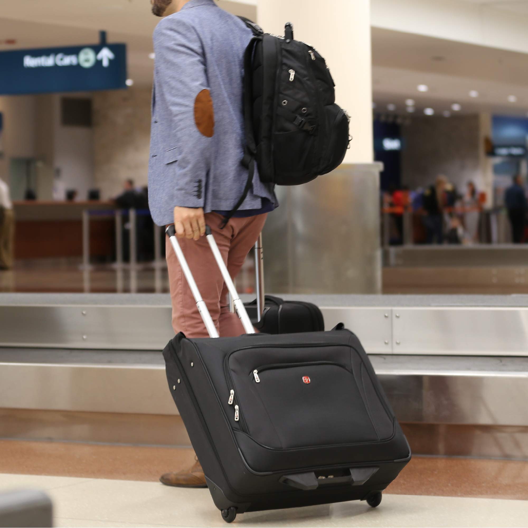 SwissGear 7895 Premium Rolling Garment Bag, Bonus Hanging Feature, Men's and Women's, 24-Inch Luggage - Black - Image 7