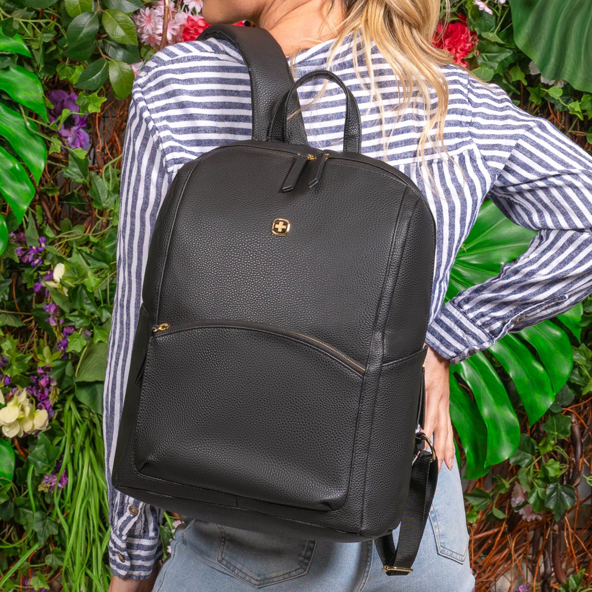 SwissGear Serenity Luxe Women's Laptop Backpack, Laptop Bag Fits Most 13-Inch Laptops, Black, 16 Inches - Image 7
